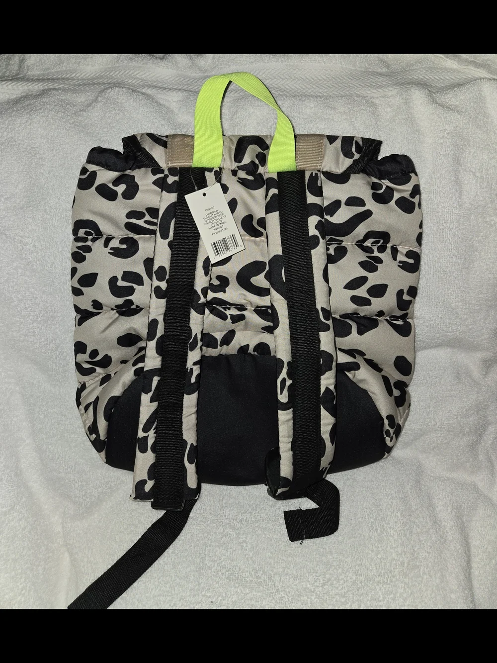 Black & Cream Leopard-Print Backpack - Unbranded